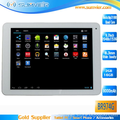 9.7inch Quad Core Tablet PC Rk3188 Dual Camera (BR974G)